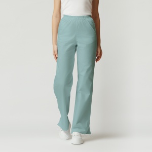 Pantaloni medicali ART din poplin evazat pentru femei-Aqua
