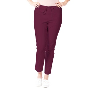 Pantaloni medicali ART stretch (cu elastan) pentru femei-Visiniu - Img 1
