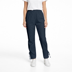 Pantaloni medicali Art Stretch cu fundă pentru femei-Bleumarin - Img 2