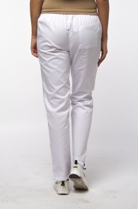 Uniformă Medicală Chic din Poplin cu pantalon clasic-Alb cu verde menta - Img 2