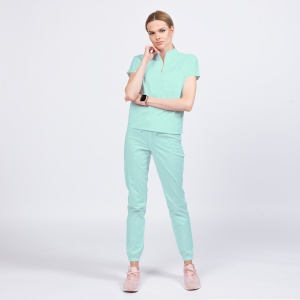 Uniforma medicala FABS cu pantalon jogger pentru femei-Aqua - Img 1