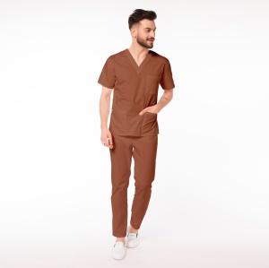Uniforma medicala KULT cu pantaloni pentru barbati -Caramel
