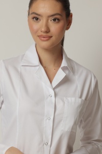 Uniformă medicală Nora cu jachetă mânecă lungă și pantaloni jogger-Alb - Img 4