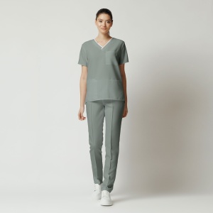 Uniformă medicală Optim din vâscoză cu 9% elastan pentru femei – Olive