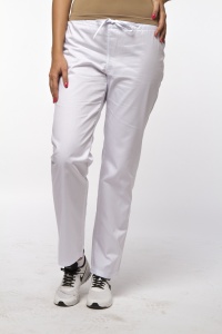 Uniforma medicala SPRINT stretch (cu elastan) cu bluza cambrata si pantalon pentru femei-Tangerine - Img 3