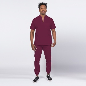 Uniforma medicala STIL cu pantaloni jogger pentru barbati -Visiniu