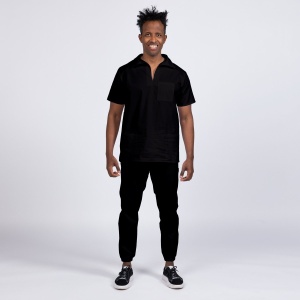 Uniforma medicala TREND cu pantaloni jogger pentru barbati-Negru
