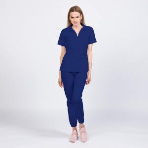 Uniforma medicala TREND cu pantaloni jogger pentru femei -Albastru safir