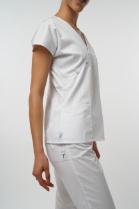 Bluza medicala DOLL stretch (cu elastan) pentru femei-Albastru safir - Img 4