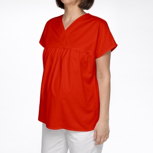 Bluza medicala Hope din poplin pentru viitoare mamici-Rosu