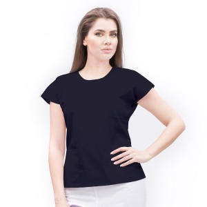 Bluza medicala SPRINT cambrata din poplin-Bleumarin - Img 1