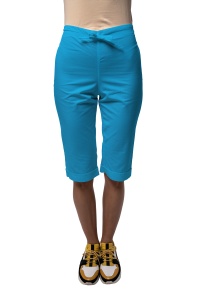 Pantaloni medicali ART clasici din poplin 3/4 cu manseta-Turqoise