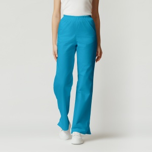 Pantaloni medicali ART din poplin evazat pentru femei-Turqoise