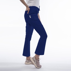 Pantaloni medicali ART stretch (cu elastan) flare pentru femei-Albastru Safir