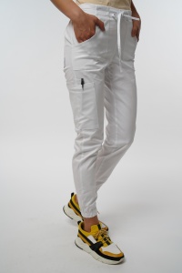 Pantaloni medicali ART stretch (cu elastan) jogger pentru femei-Albastru Nocturn - Img 4