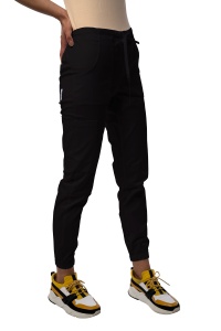 Pantaloni medicali ART stretch (cu elastan) jogger pentru femei-Negru