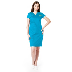 Sarafan medical din poplin personalizat ACTIVA -Turqoise