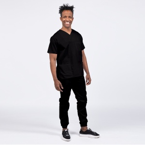 Uniforma medicala CLASS cu pantaloni jogger pentru barbati -Negru - Img 1