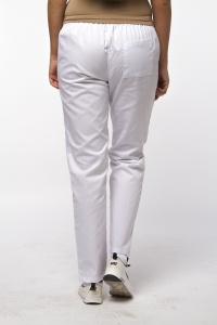 Uniforma medicala FABS stretch (cu elastan) cu pantalon pentru femei-Alb - Img 2