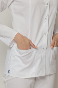 Uniformă medicală Mia cu jachetă mânecă lungă și pantaloni jogger-Rosu - Img 5