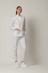 Uniformă medicală Mia cu jachetă mânecă lungă și pantaloni jogger-Verde menta - Img 7