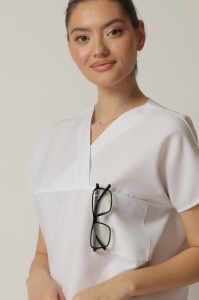 Uniformă medicală Olimp din vâscoză cu 9% elastan pentru femei – Olive - Img 3
