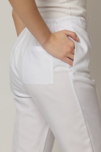 Uniformă Medicală OPTIM din Microfibra cu Inserție Albă și Pantalon Cambrat-Rosu - Img 7
