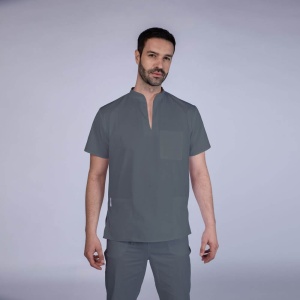 Uniforma medicala stretch STIL (cu elastan) cu pantaloni pentru barbati -Gri