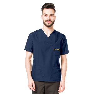 Bluza medicala CLASS personalizata cu nume si functie -Albastru nocturn - Img 1