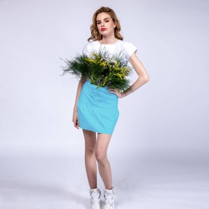 Fusta din elastan(stretch) 1 volan FRILL - Img 11