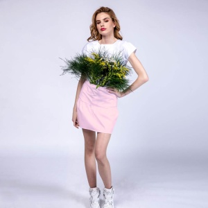 Fusta din elastan(stretch) 1 volan FRILL - Img 13
