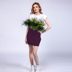 Fusta din elastan(stretch) 1 volan FRILL - Img 14