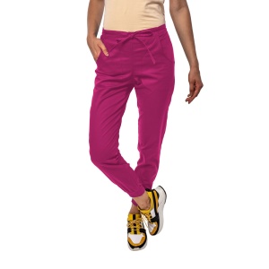 Pantaloni medicali ART stretch (cu elastan) cu manseta pentru femei-Magenta