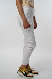Pantaloni medicali ART stretch (cu elastan) jogger pentru femei-Verde marin - Img 3
