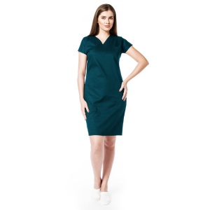 Sarafan medical din poplin ACTIVA -Verde marin