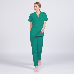 Uniforma medicala CLASS stretch (cu elastan) cu pantalon pentru femei-Verde Menta - Img 1