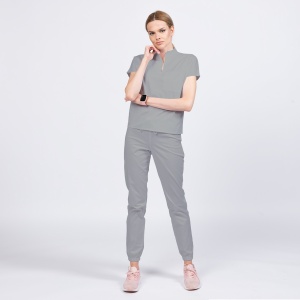 Uniforma medicala FABS cu pantalon jogger pentru femei-Gri - Img 1