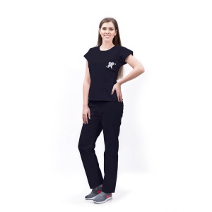 Uniforma medicala SPRINT cu bluza cambrata si pantalon pentru stomatologi-Bleumarin - Img 1