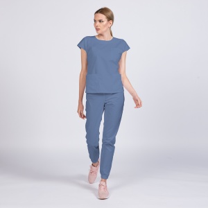 Uniforma medicala SPRINT stretch cu pantalon jogger pentru femei-Azur - Img 1