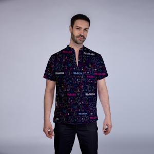Uniformă medicală Stil cu imprimeu Medicine și pantaloni clasici pentru bărbați