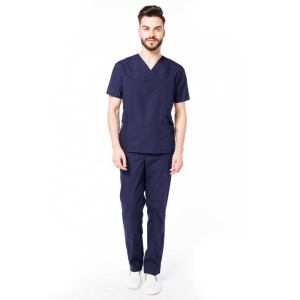 Uniforma medicala stretch CLASS (cu elastan) cu pantaloni pentru barbati -Bleumarin