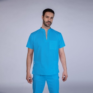 Uniforma medicala stretch STIL (cu elastan) cu pantaloni pentru barbati -Turqoise