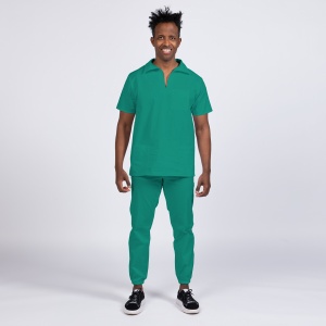 Uniforma medicala stretch TREND (cu elastan) cu pantaloni jogger pentru barbati -Verde menta