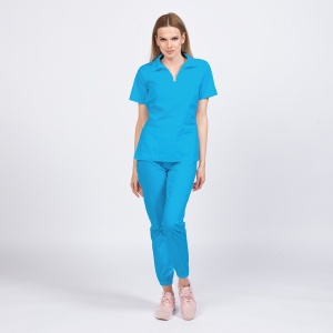Uniforma medicala TREND cu pantaloni jogger pentru femei-Turqoise