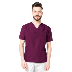 Bluza medicala CLASS pentru barbati -Visiniu - Img 1