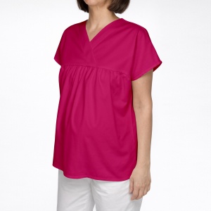 Bluza medicala Hope din poplin pentru viitoare mamici-Magenta