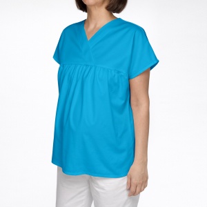 Bluza medicala Hope din stretch(elastan) pentru viitoare mamici-Turqoise