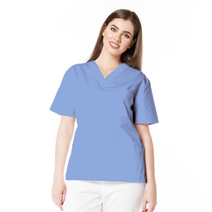 Bluza medicala KULT clasica din poplin pentru femei-Azur