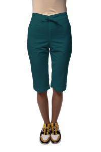Pantaloni medicali ART clasici din poplin 3/4 cu manseta -Verde marin
