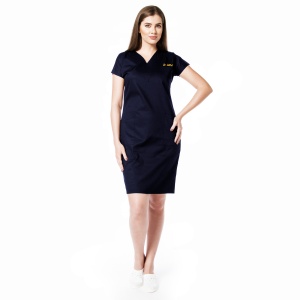 Sarafan medical din poplin personalizat ACTIVA -Bleumarin